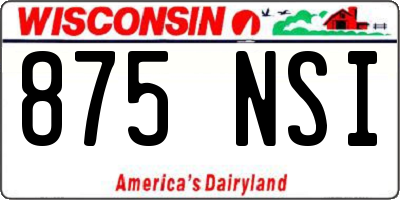 WI license plate 875NSI