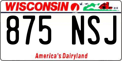 WI license plate 875NSJ