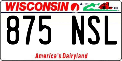 WI license plate 875NSL