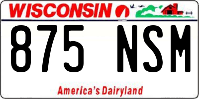 WI license plate 875NSM
