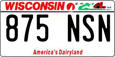 WI license plate 875NSN