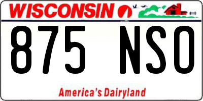 WI license plate 875NSO