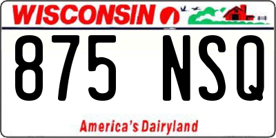 WI license plate 875NSQ