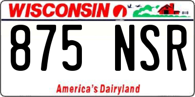 WI license plate 875NSR