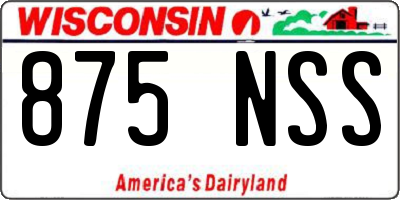 WI license plate 875NSS