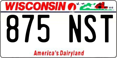 WI license plate 875NST