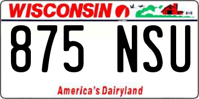 WI license plate 875NSU
