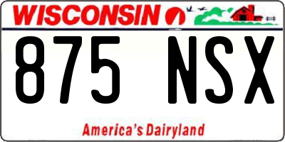 WI license plate 875NSX