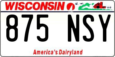 WI license plate 875NSY