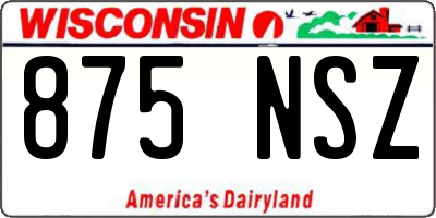 WI license plate 875NSZ