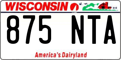 WI license plate 875NTA