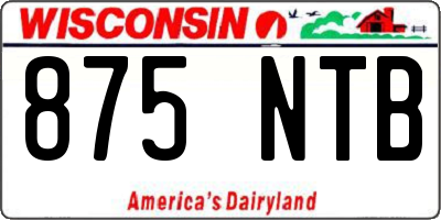 WI license plate 875NTB