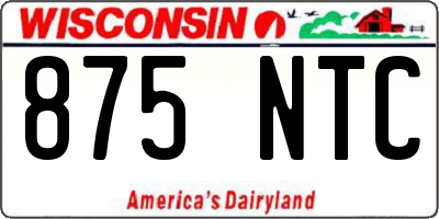 WI license plate 875NTC
