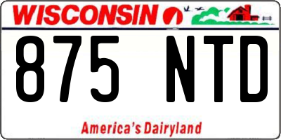 WI license plate 875NTD