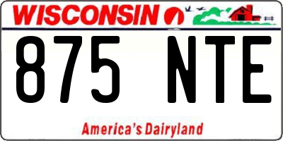WI license plate 875NTE