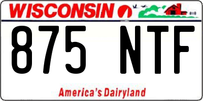 WI license plate 875NTF