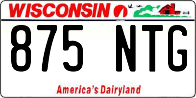 WI license plate 875NTG