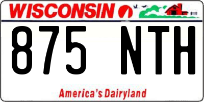 WI license plate 875NTH