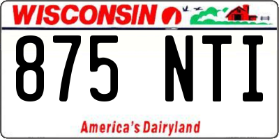 WI license plate 875NTI
