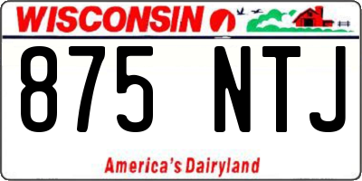 WI license plate 875NTJ
