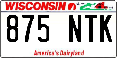 WI license plate 875NTK