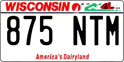 WI license plate 875NTM