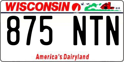 WI license plate 875NTN