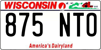 WI license plate 875NTO