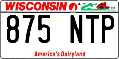 WI license plate 875NTP