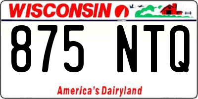WI license plate 875NTQ