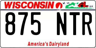 WI license plate 875NTR