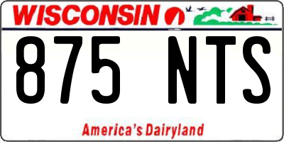 WI license plate 875NTS