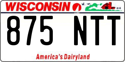 WI license plate 875NTT