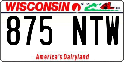 WI license plate 875NTW