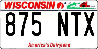 WI license plate 875NTX