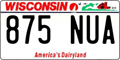 WI license plate 875NUA