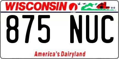 WI license plate 875NUC