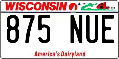 WI license plate 875NUE