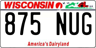 WI license plate 875NUG