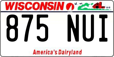 WI license plate 875NUI
