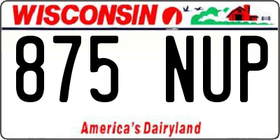 WI license plate 875NUP