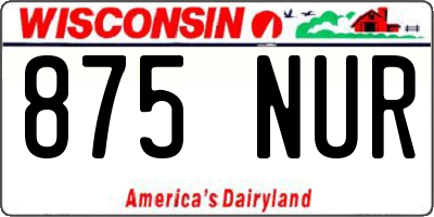 WI license plate 875NUR