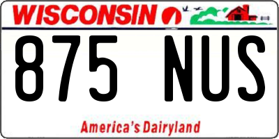 WI license plate 875NUS