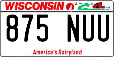 WI license plate 875NUU