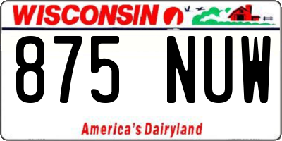WI license plate 875NUW