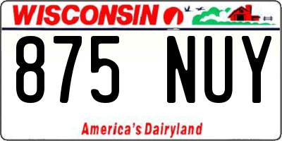 WI license plate 875NUY