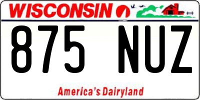 WI license plate 875NUZ