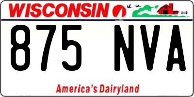 WI license plate 875NVA