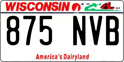 WI license plate 875NVB