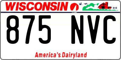 WI license plate 875NVC